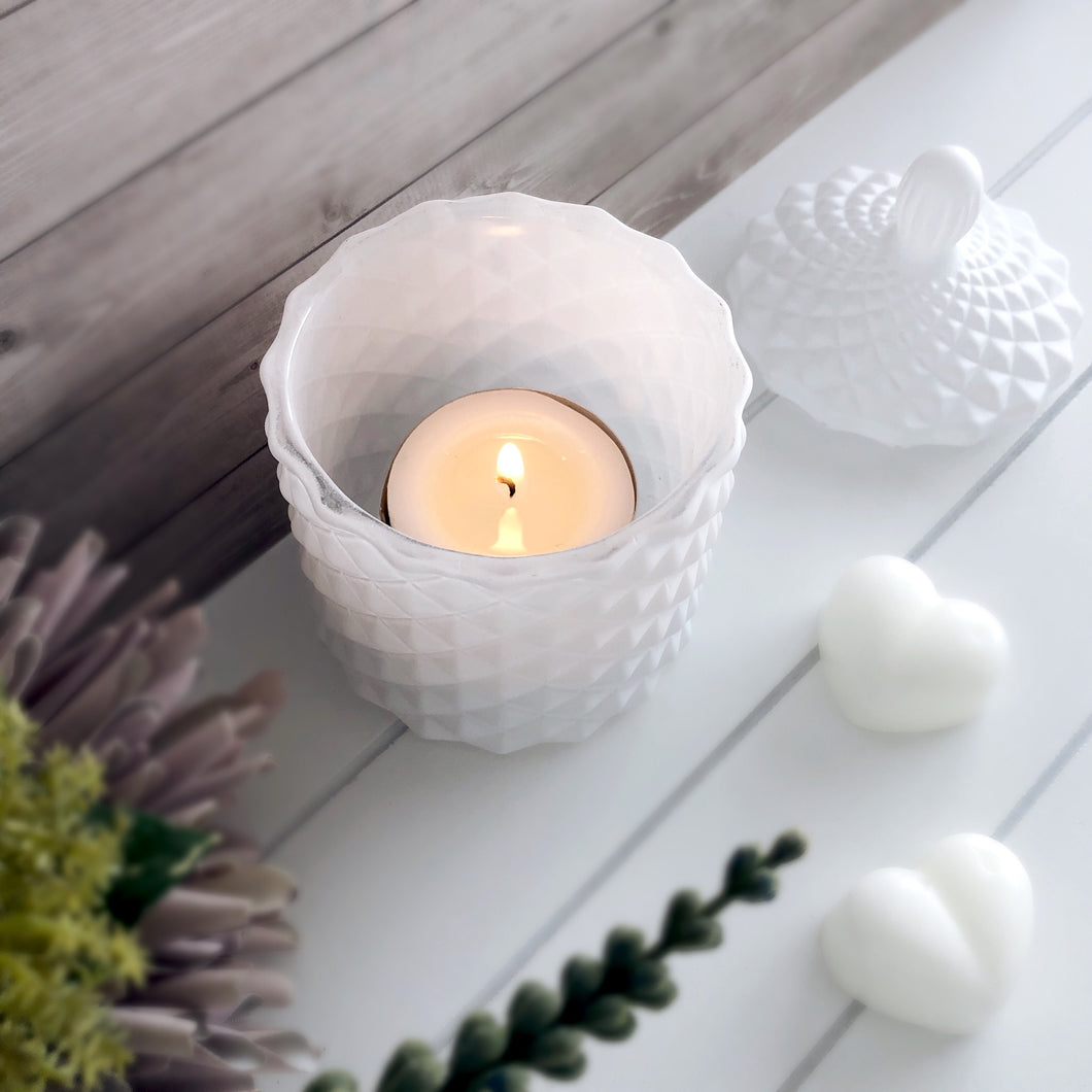 Geo Tea-light Vessel - White